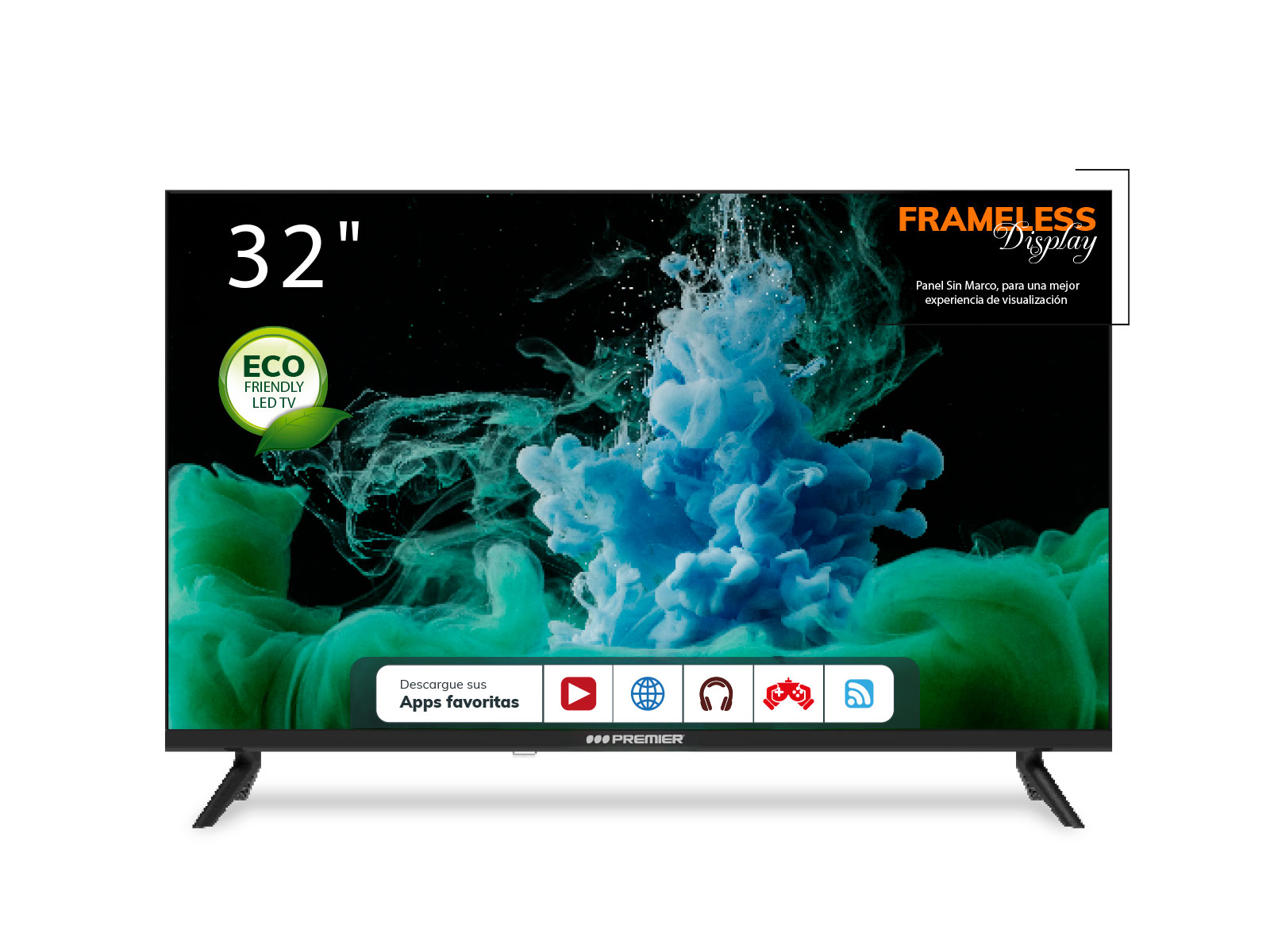 Productos Premier  Tv 32” hd smart c/ dvb-t2, bt, sin marco