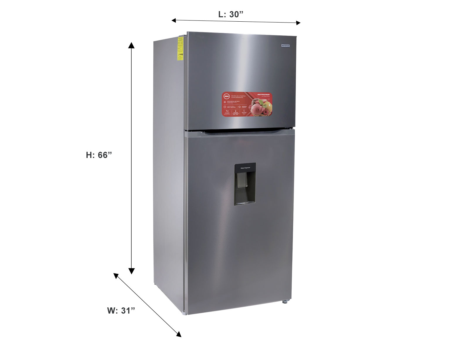 Imagen de producto Nevera 513l/18.1pc acero inoxidable (nf), c/da 2