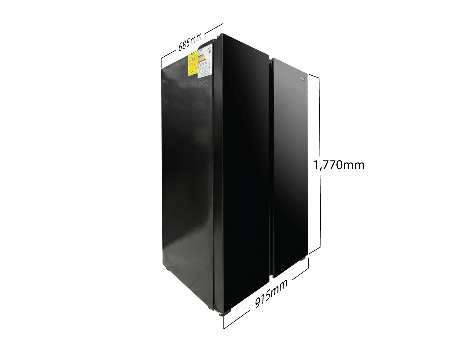 Imagen de producto Nevera 550l/19.55pc (nf) side by side, vidrio espejo negro 2