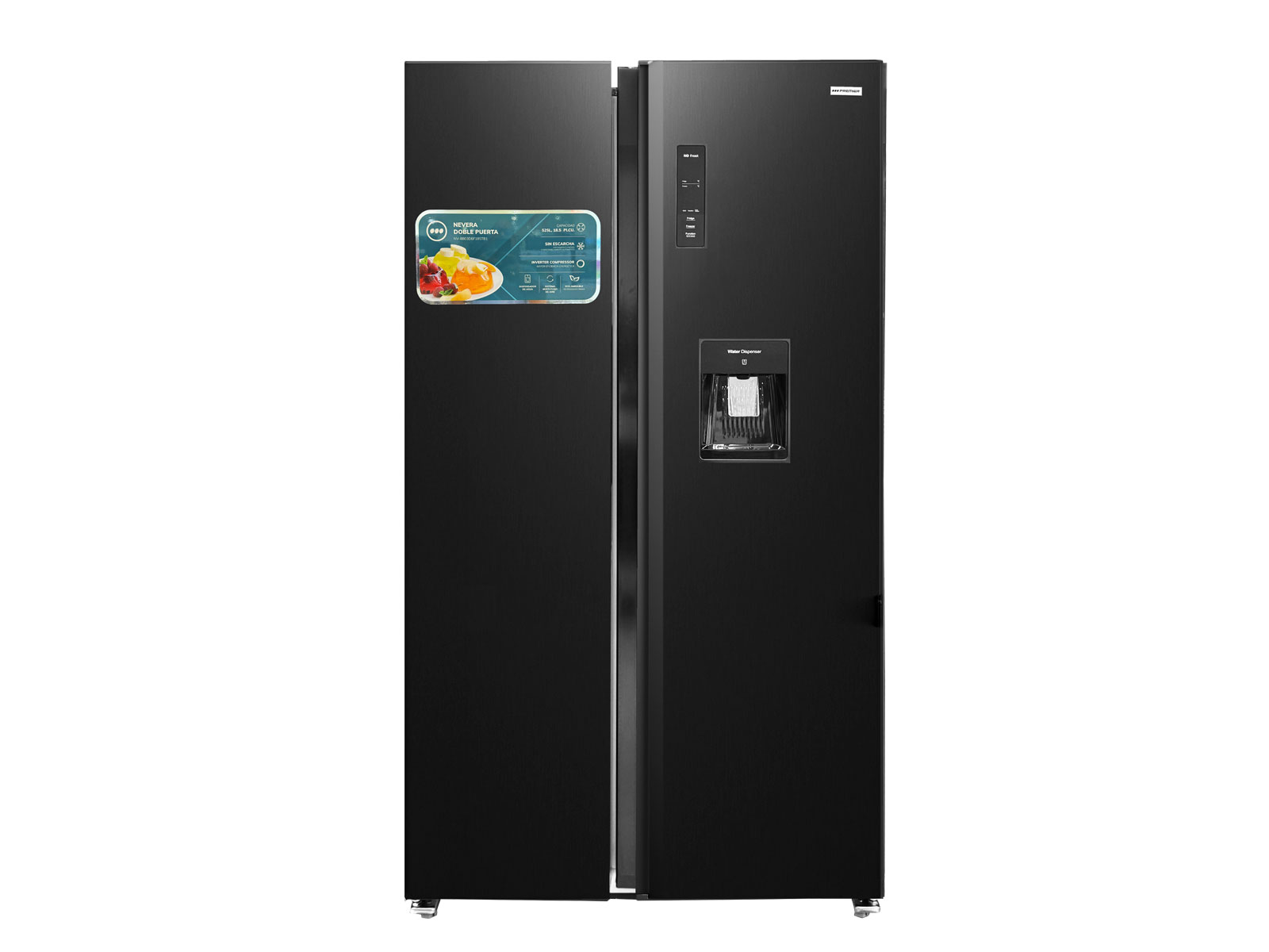 Imagen de producto Nevera 525l/18.5pc (nf) side by side, c/da, acero inoxidable negro 1
