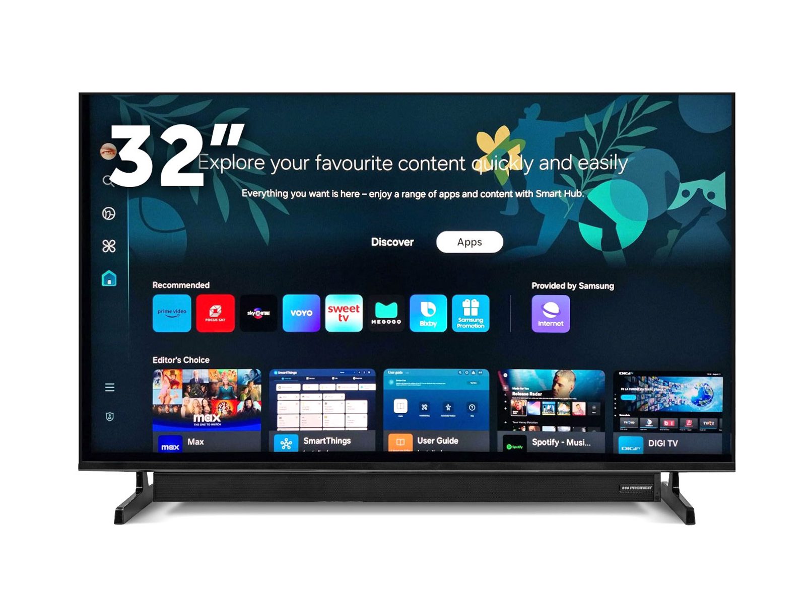 Imagen de producto Tv 32” hd smart c/dvb-t2, tizen, sm, 1 c/r voz (1+1) 1