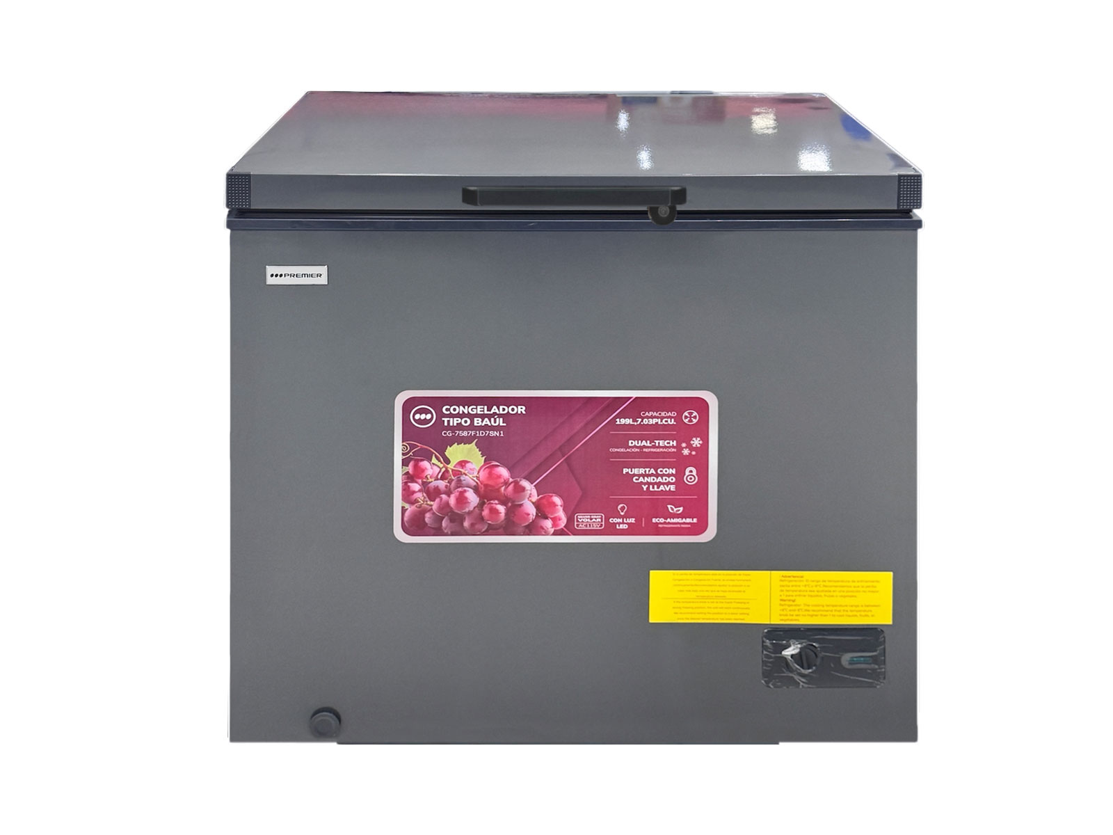 Imagen de producto Congelador tipo baul 199l/7pc, plateado 1