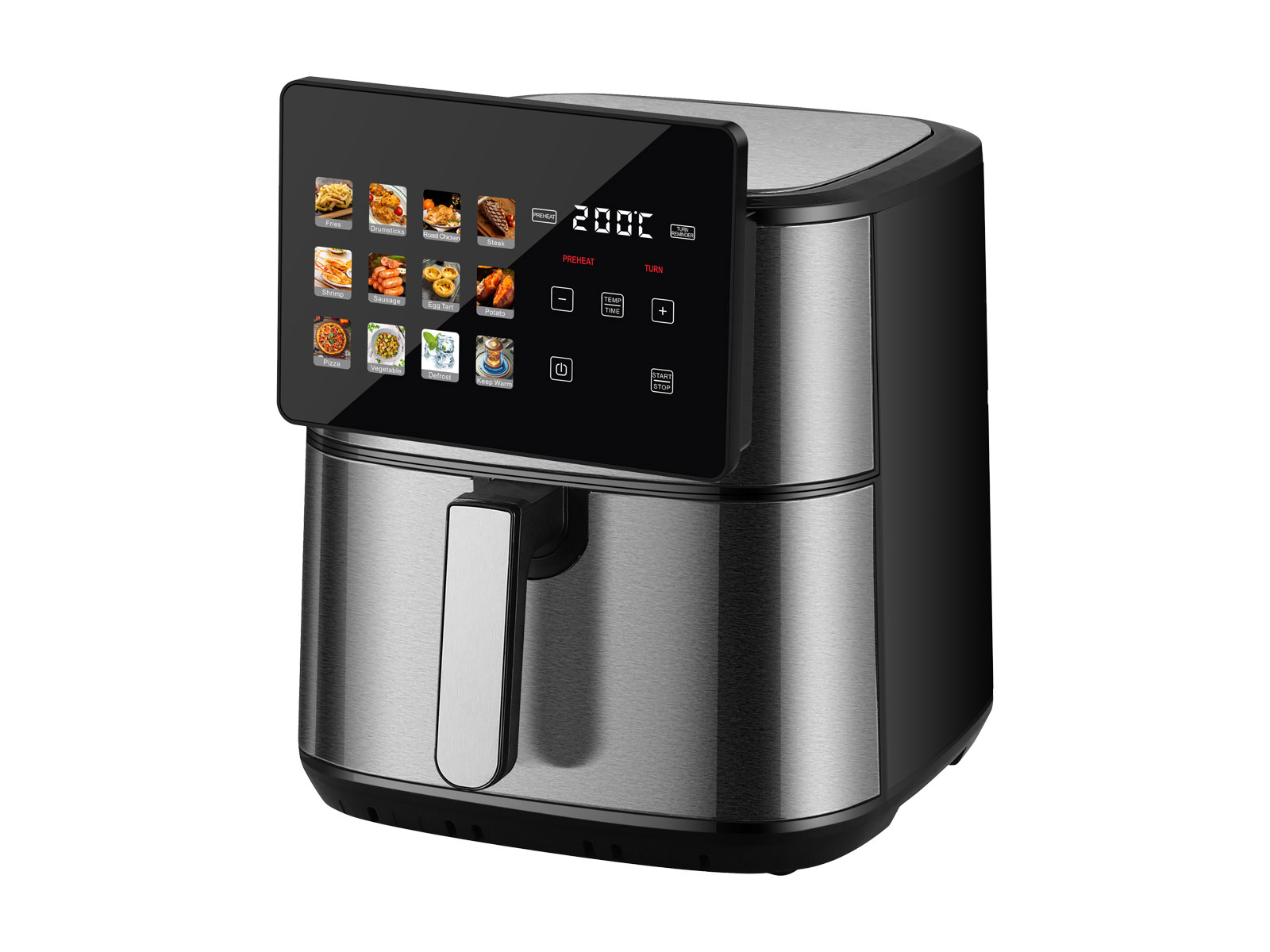 Imagen de producto Freidora sin aceite 8l, c/pantalla tactil, negro 2