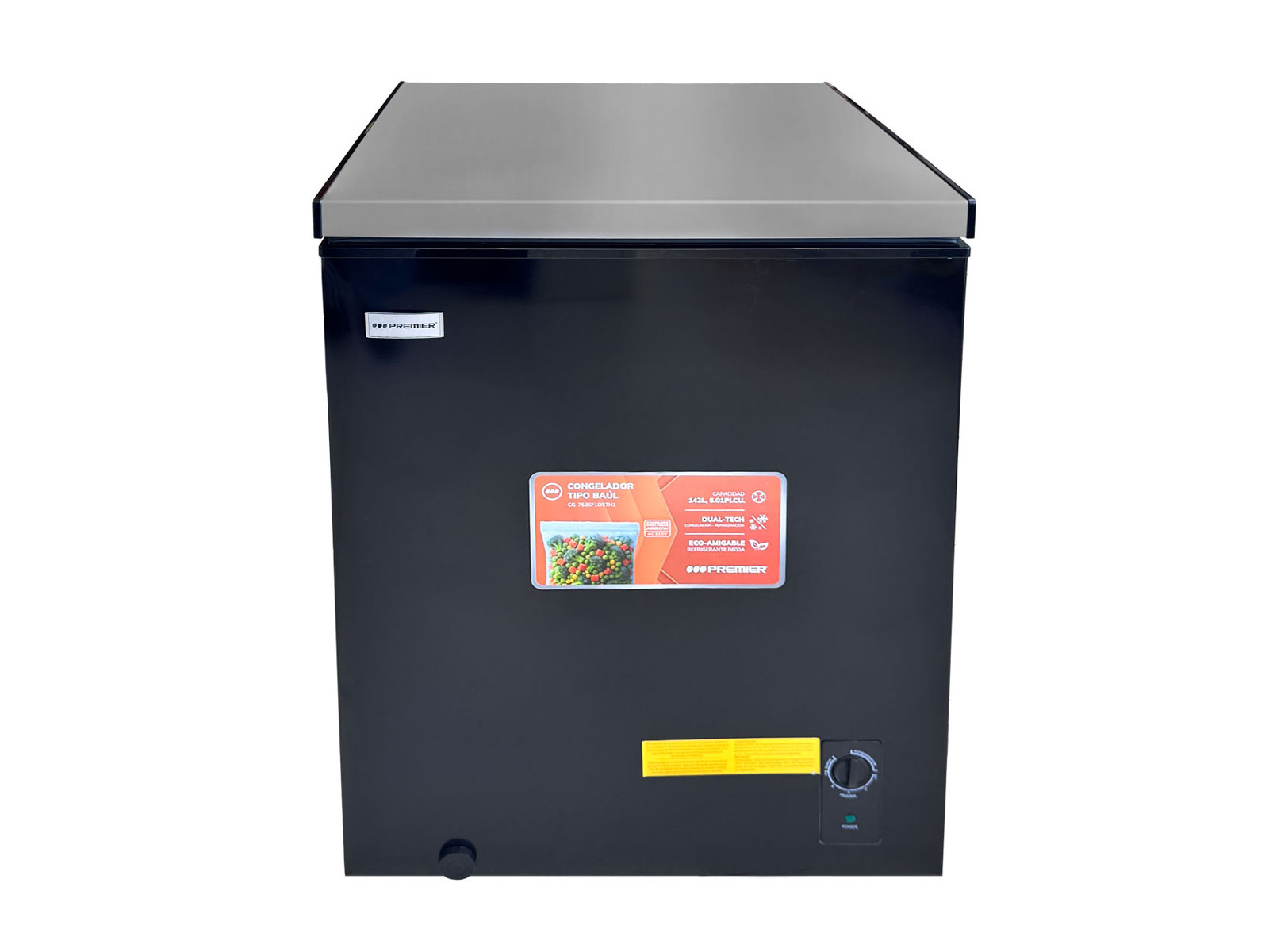 Imagen de producto Congelador tipo baul 142l/5.01pc, acero inoxidable 0