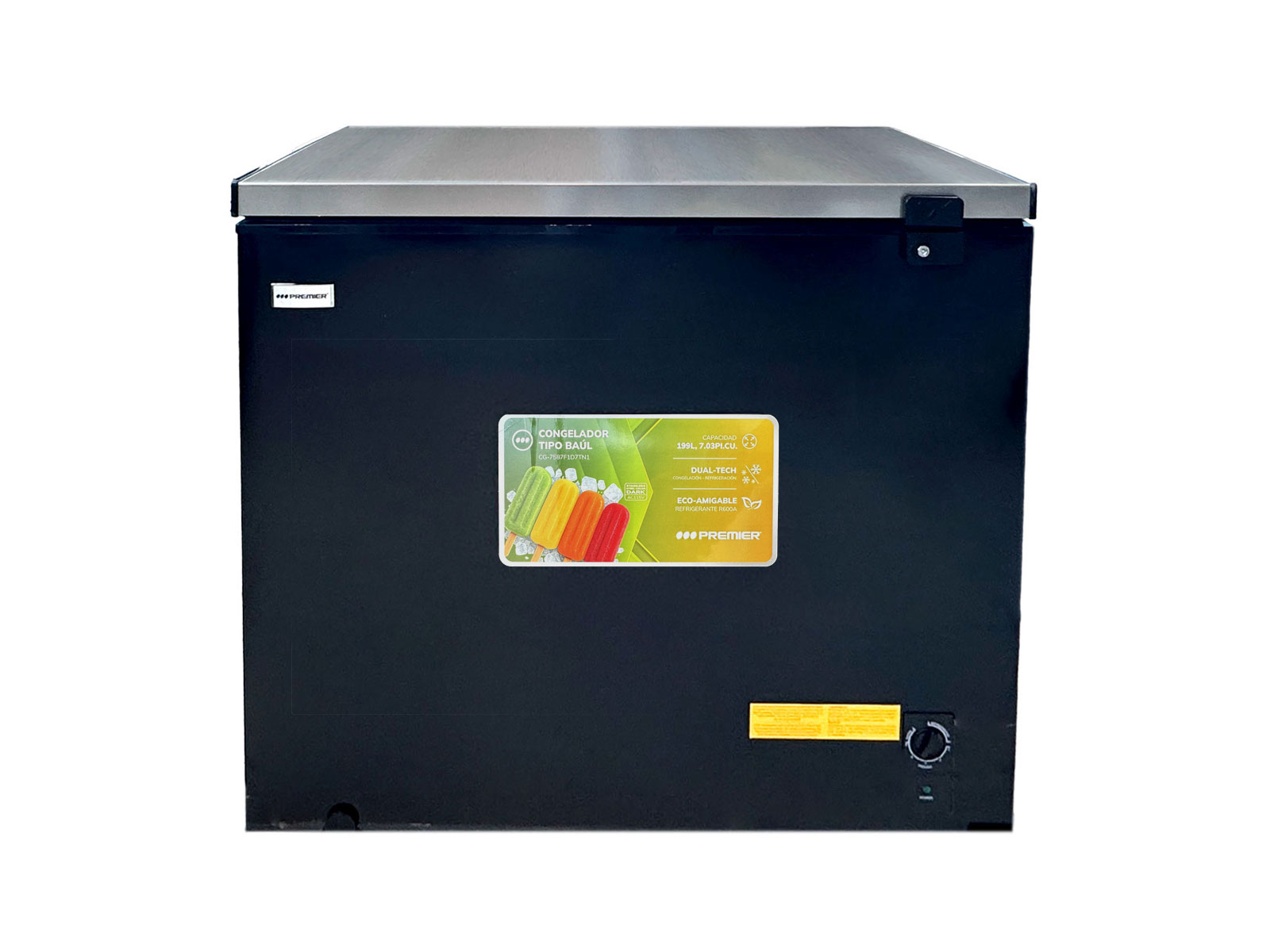 Imagen de producto Congelador tipo baul 199l/7.03pc, acero inoxidable 0