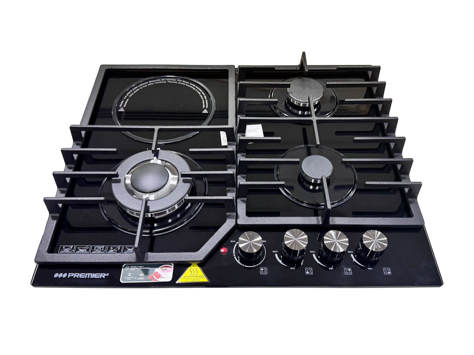 Imagen de producto Estufa a gas empotrable con 3 puestos + 1 placa eléctrica 0