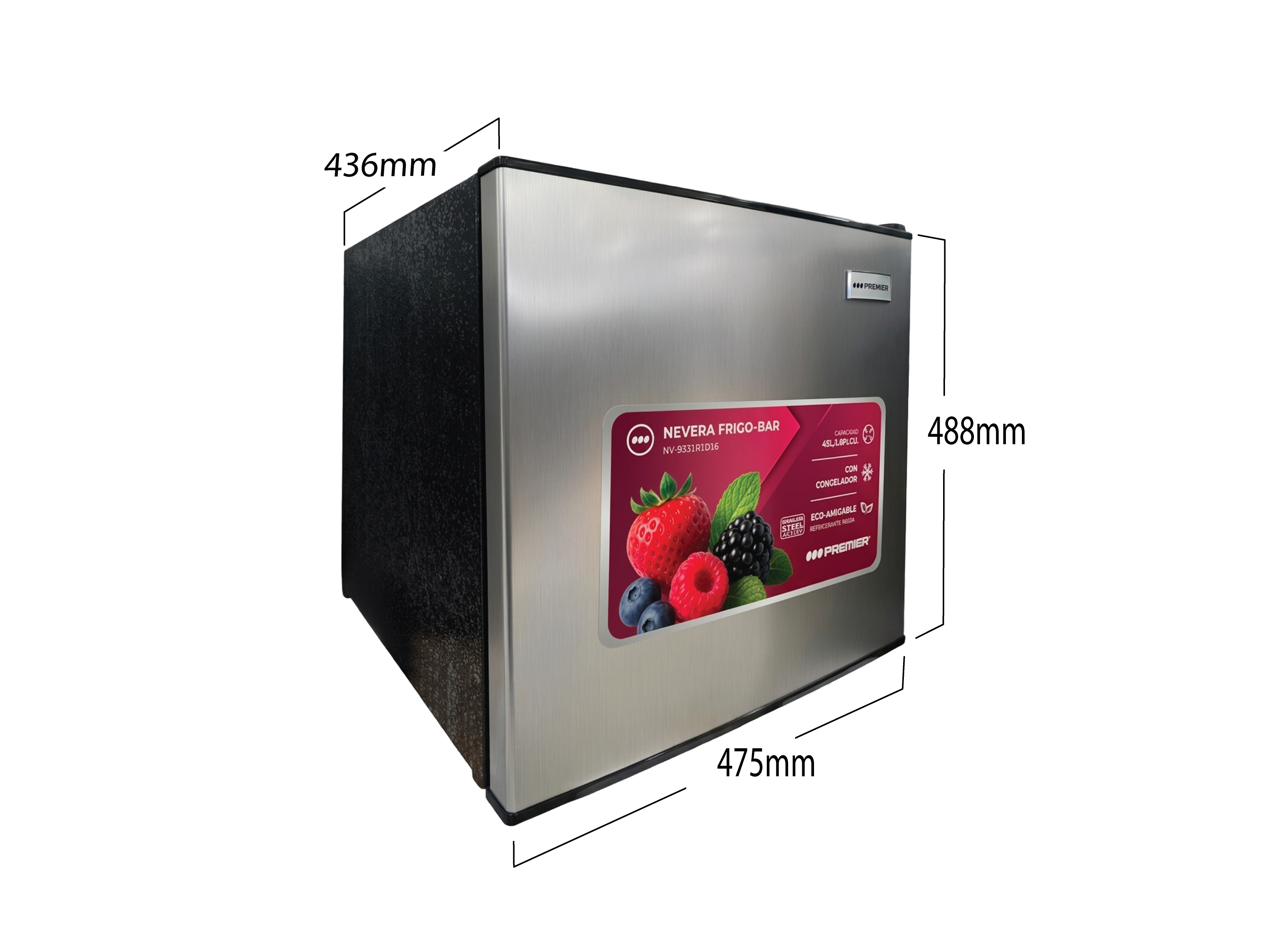 Imagen de producto Nevera 45l/1.6p.c (f), acero inoxidable 5