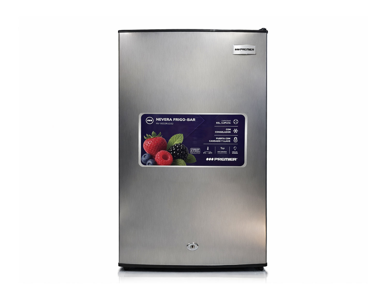 Imagen de producto Nevera 92l/3.2p.c (f), acero inoxidable 1