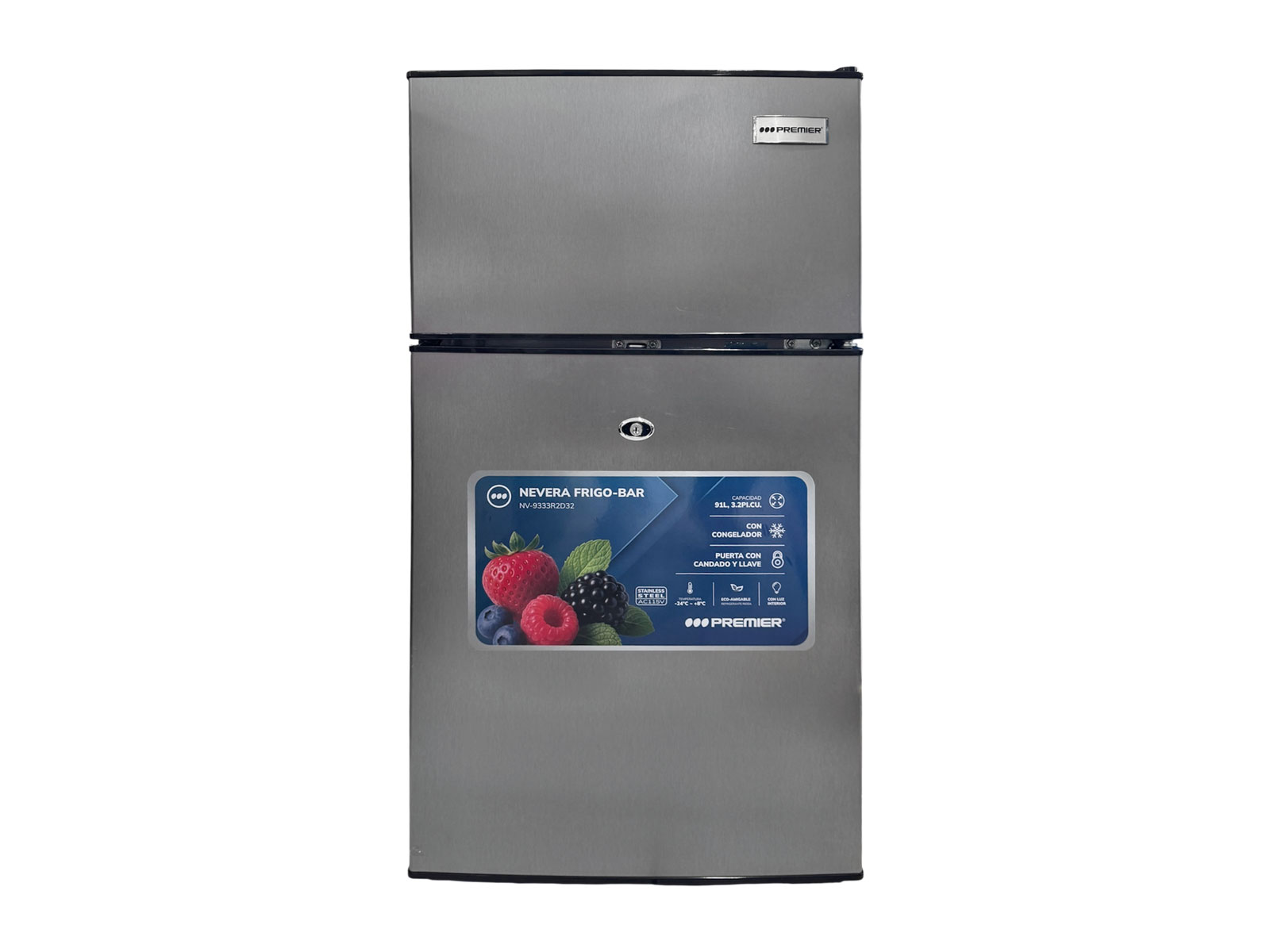 Imagen de producto Nevera 91l/3.2p.c (f), acero inoxidable 0