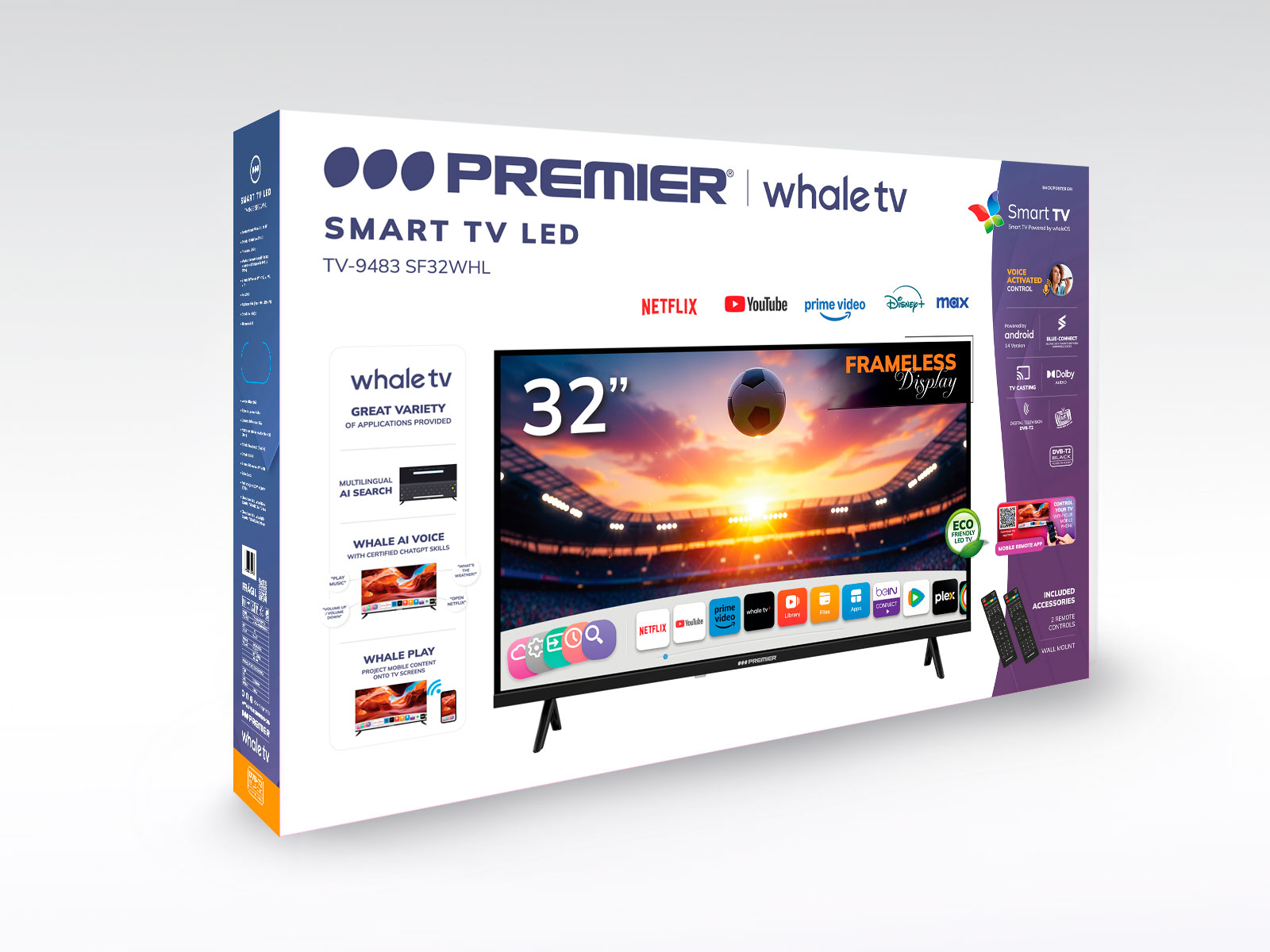 Imagen de producto Tv 32” hd smart c/dvb-t2, android, (whale os), sm, c/cr voz 2