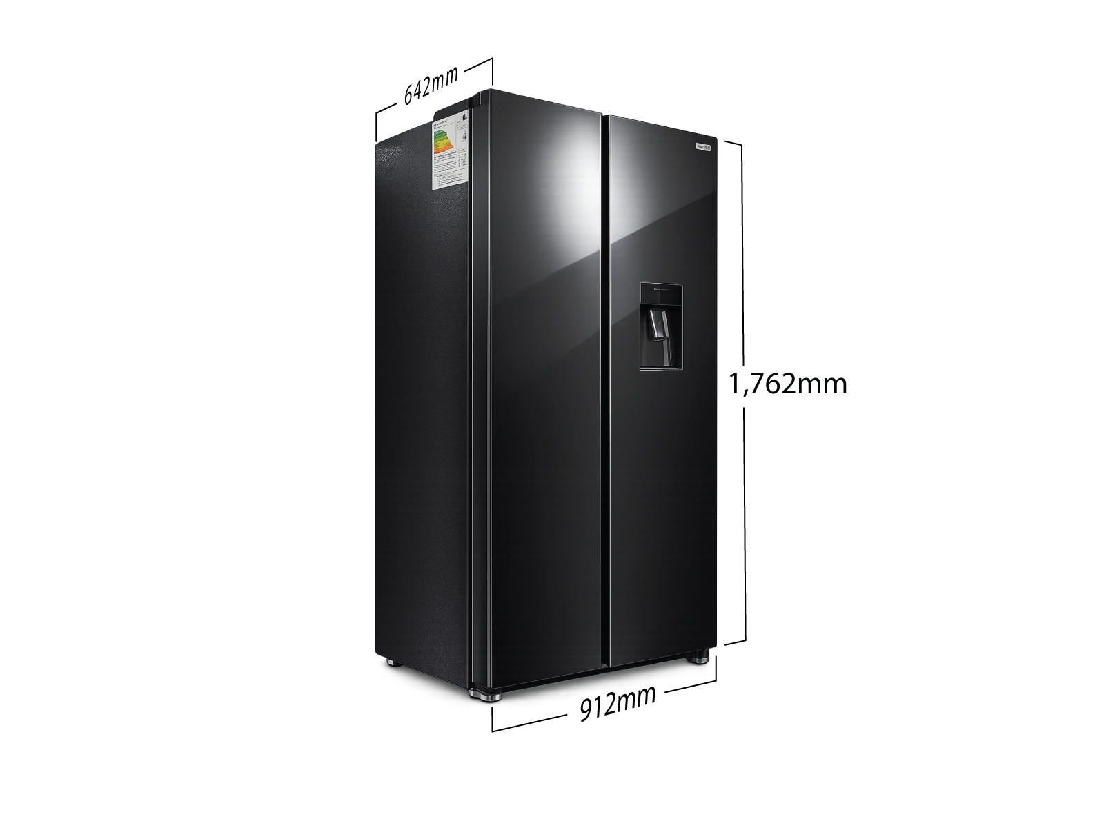 Imagen de producto Nevera 525l/18.5pc (nf) side by side, c/da, acero inoxidable negro 5
