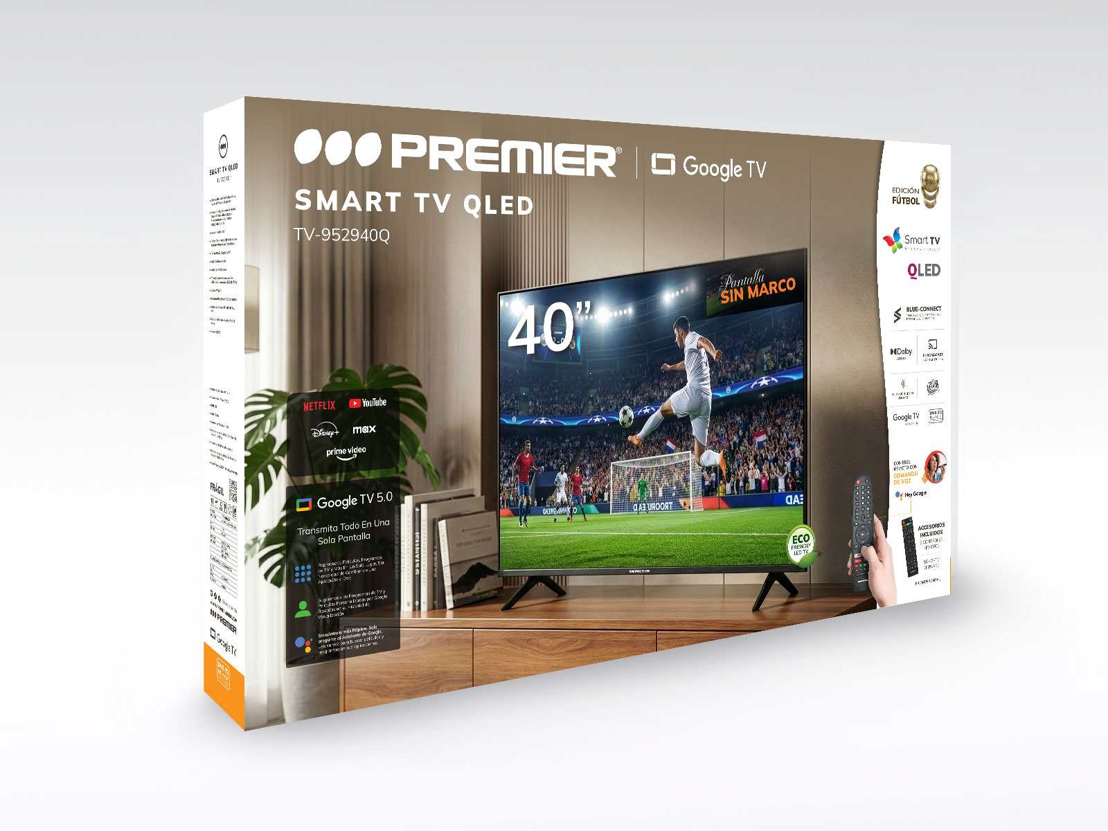 Imagen de producto Tv 40” qled smart c/dvb-t2, google, sm, c/cr voz 2