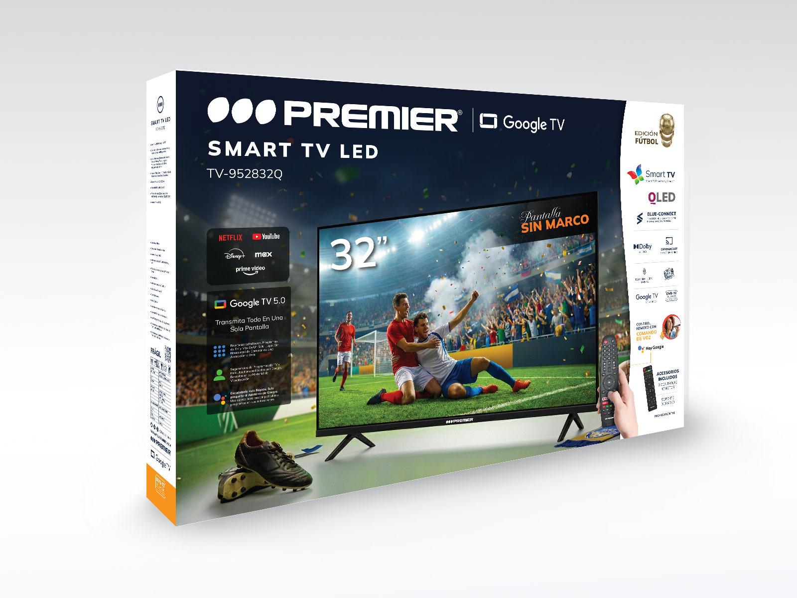 Imagen de producto Tv 32” qled smart c/dvb-t2, google 5.0, sm, 1 c/r voz 3