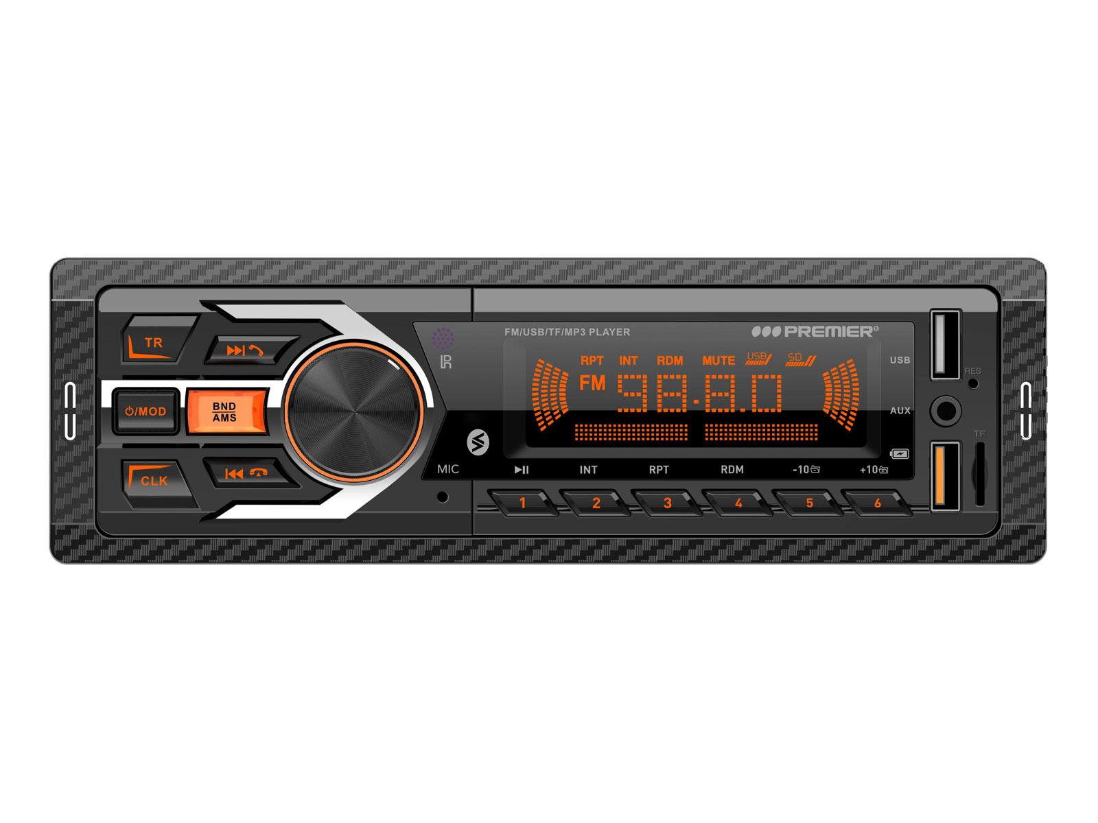 Imagen de producto Car audio multimedia fm/bt/usb/tf/aux (dc12v-negro) 0