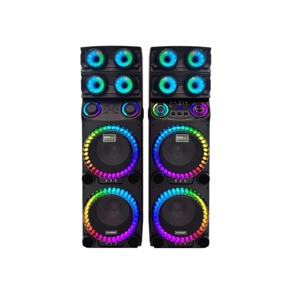 Imagen del producto Bocina 12”x2 fm/bt/usb/aux/tws c/cr mic inalambrico (1+1)