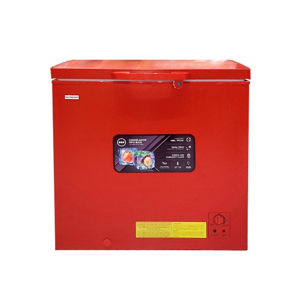 Imagen del producto Congelador tipo baul 198l/7pc, rojo