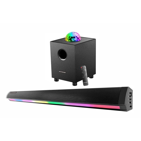 Imagen del producto Barra de sonido c/subwoofer usb/bt/fm/hdmi/optica c/cr (1+1)
