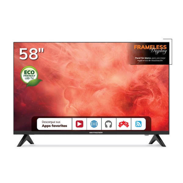 Imagen del producto Tv 58” uhd smart c/ dvb-t2, dolby, android 13.0, sin marco