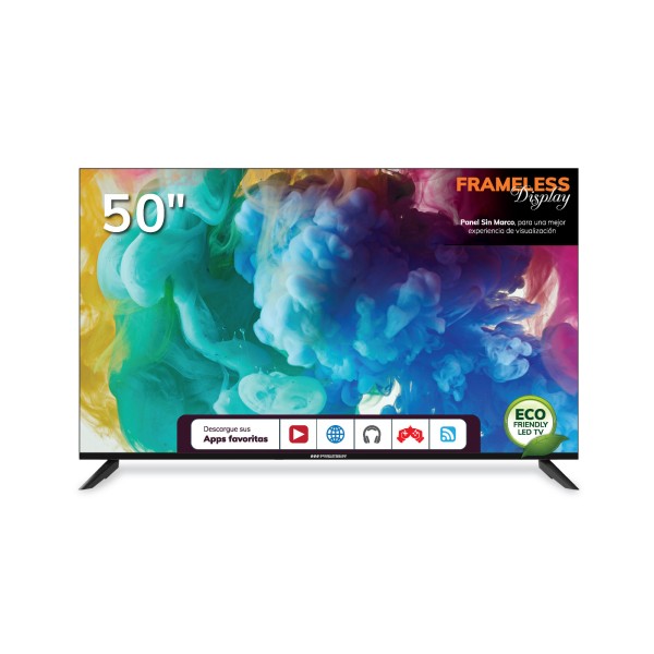 Imagen del producto Tv 50” uhd smart c/ dvb-t2, bt, sin marco, dolby, android 13.0